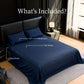 Queen Sheet Set 4 Piece Navy Blue Brushed Microfiber Soft 14" Deep Pocket Sheets
