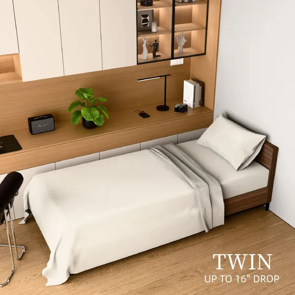Twin Sheet Set 3 Piece White Brushed Microfiber Deep Pocket Soft Bed Sheets