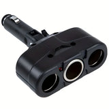 3 Way Car Cigarette Lighter Socket Splitter DC 12V Power Adapter Black