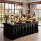 6FT Black Spandex Table Skirt Ruffled Fitted Tablecloth 72x30 Wedding Banquet