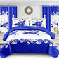 12 Piece Bed in a Bag Set Blue White Floral Duvet Cover Sheet Curtains Queen