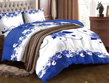12 Piece Bed in a Bag Set Blue White Floral Duvet Cover Sheet Curtains Queen
