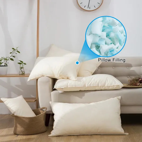 5 lbs Shredded Memory Foam Filling Pillow Stuffing Cushion Refill White Blue