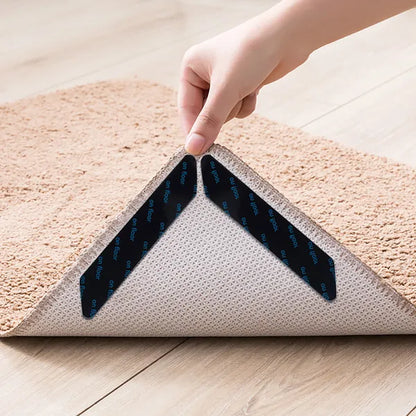 8PCS Rug Grippers Anti Slip Carpet Pads Reusable Adhesive Hardwood Tile Floors