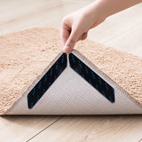 8PCS Rug Grippers Anti Slip Carpet Pads Reusable Adhesive Hardwood Tile Floors