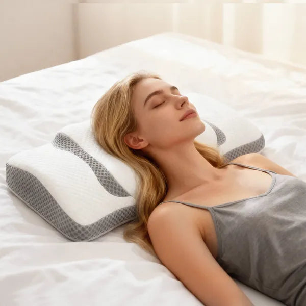 Cervical Neck Pillow Memory Foam Ergonomic Contour Side Back Sleepers Washable