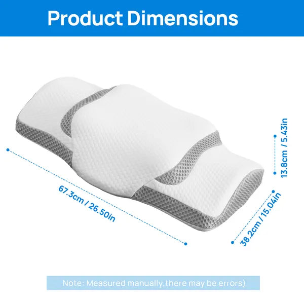 Cervical Neck Pillow Memory Foam Ergonomic Contour Side Back Sleepers Washable