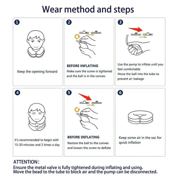 Inflatable Cervical Neck Traction Device Collar Support Stretcher Brace