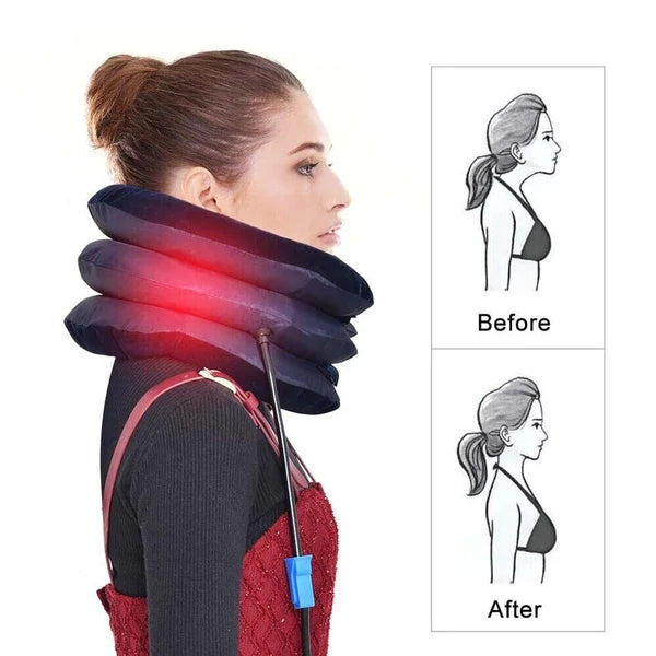 Inflatable Cervical Neck Traction Device Collar Support Stretcher Brace