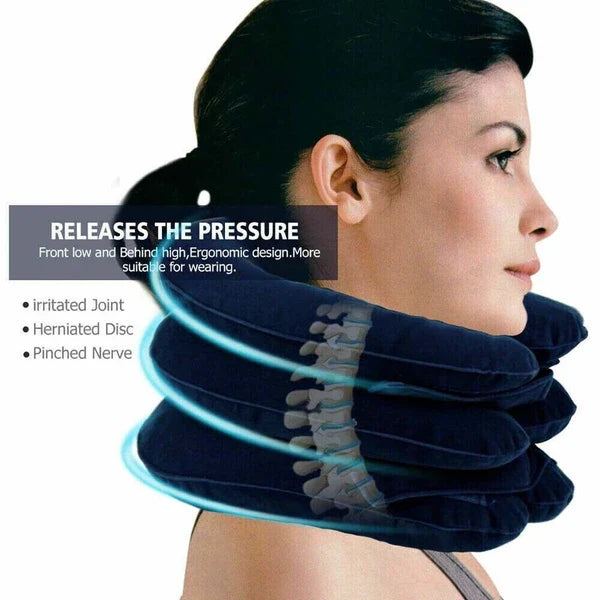 Inflatable Cervical Neck Traction Device Collar Support Stretcher Brace