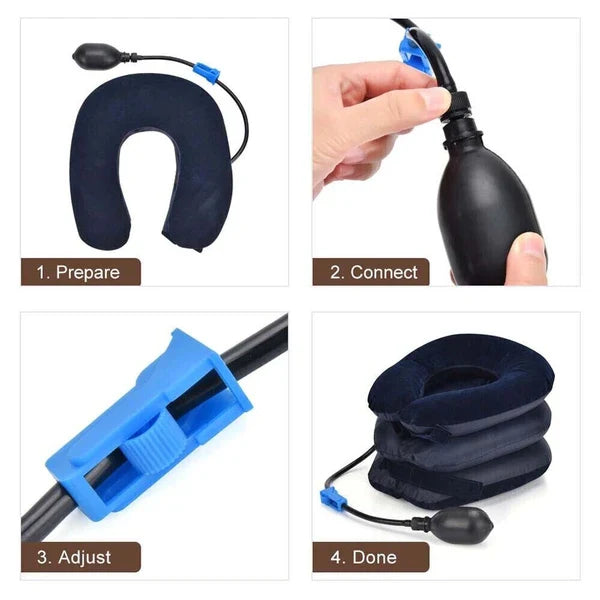 Inflatable Cervical Neck Traction Device Collar Support Stretcher Brace