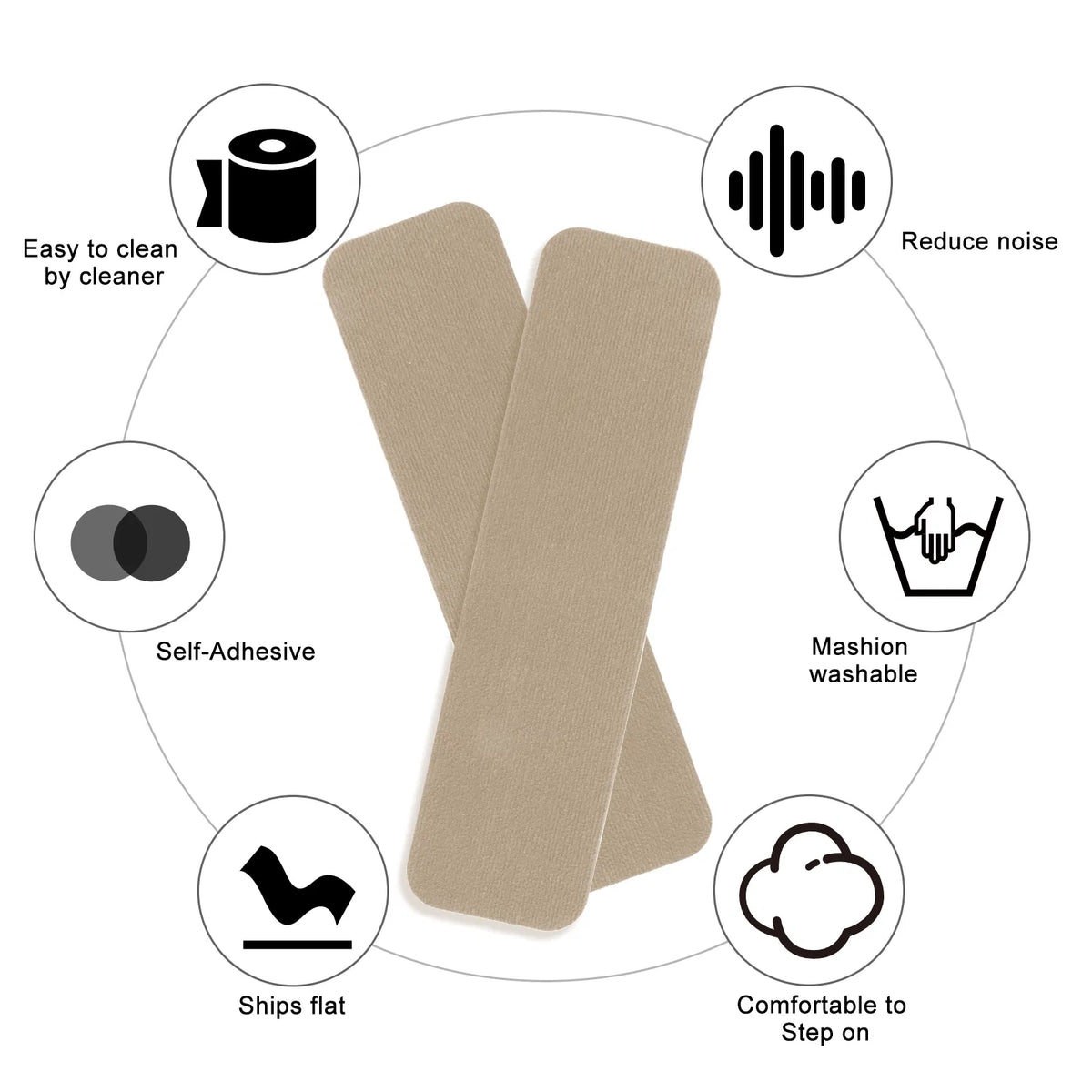 4 Pack Peel Stick Stair Treads 8x30 Non Slip Carpet Covers Wooden Steps Indoor