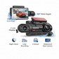 Car dashboard camera with features highlighted on a white background