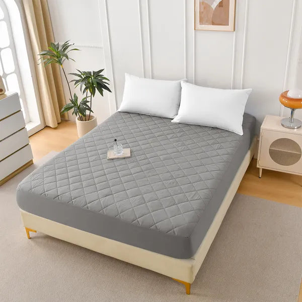 Queen Waterproof Mattress Protector Ultrasonic Diamond Grid Pad Cover Fitted