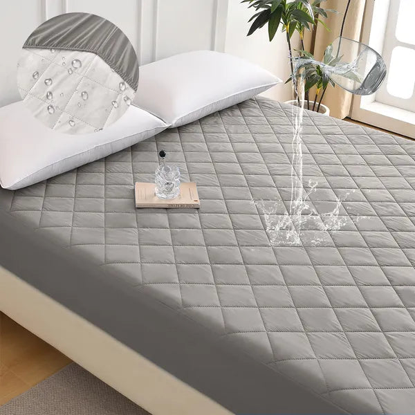 Queen Waterproof Mattress Protector Ultrasonic Diamond Grid Pad Cover Fitted
