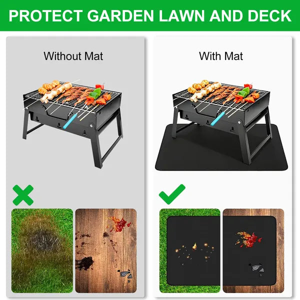 Grill Mat Deck Protector BBQ Fire Pit Patio Lawn Heat Resistant 39x23 65x48