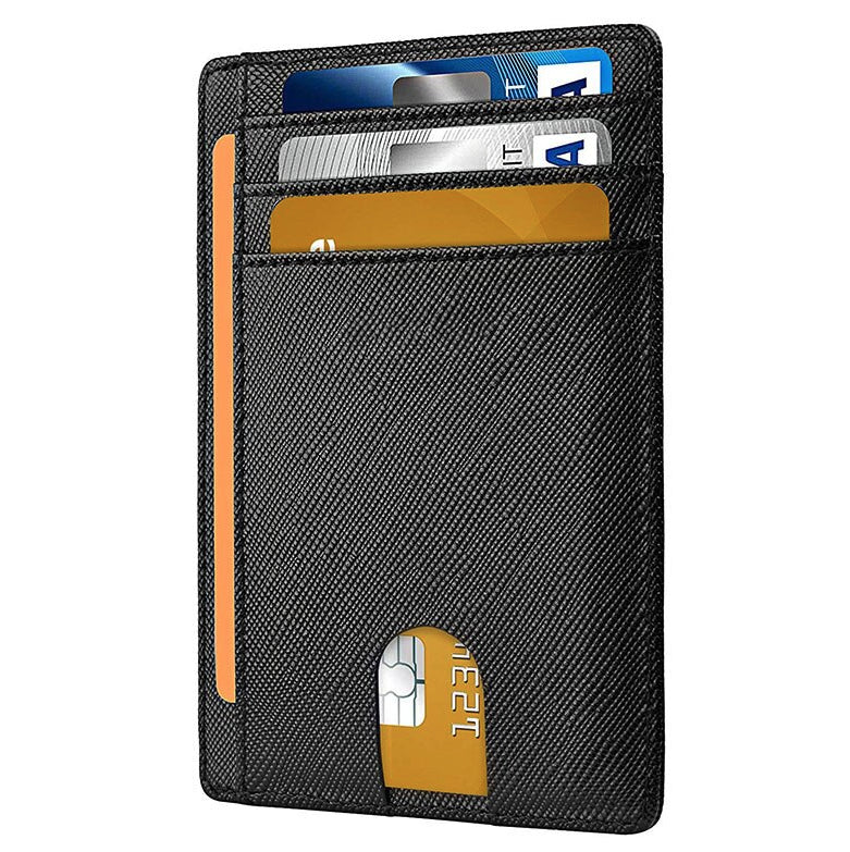 Mens Leather Slim Wallet RFID Blocking Credit Card Holder ID Money Pocket