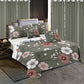 5 Piece Green Floral Duvet Cover Set With Corner Ties Pillowcases Cushion Shams
