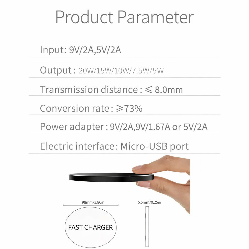 20W Wireless Fast Charger Pad For iPhone Samsung XS Max X XR 12 13 Pro Charging