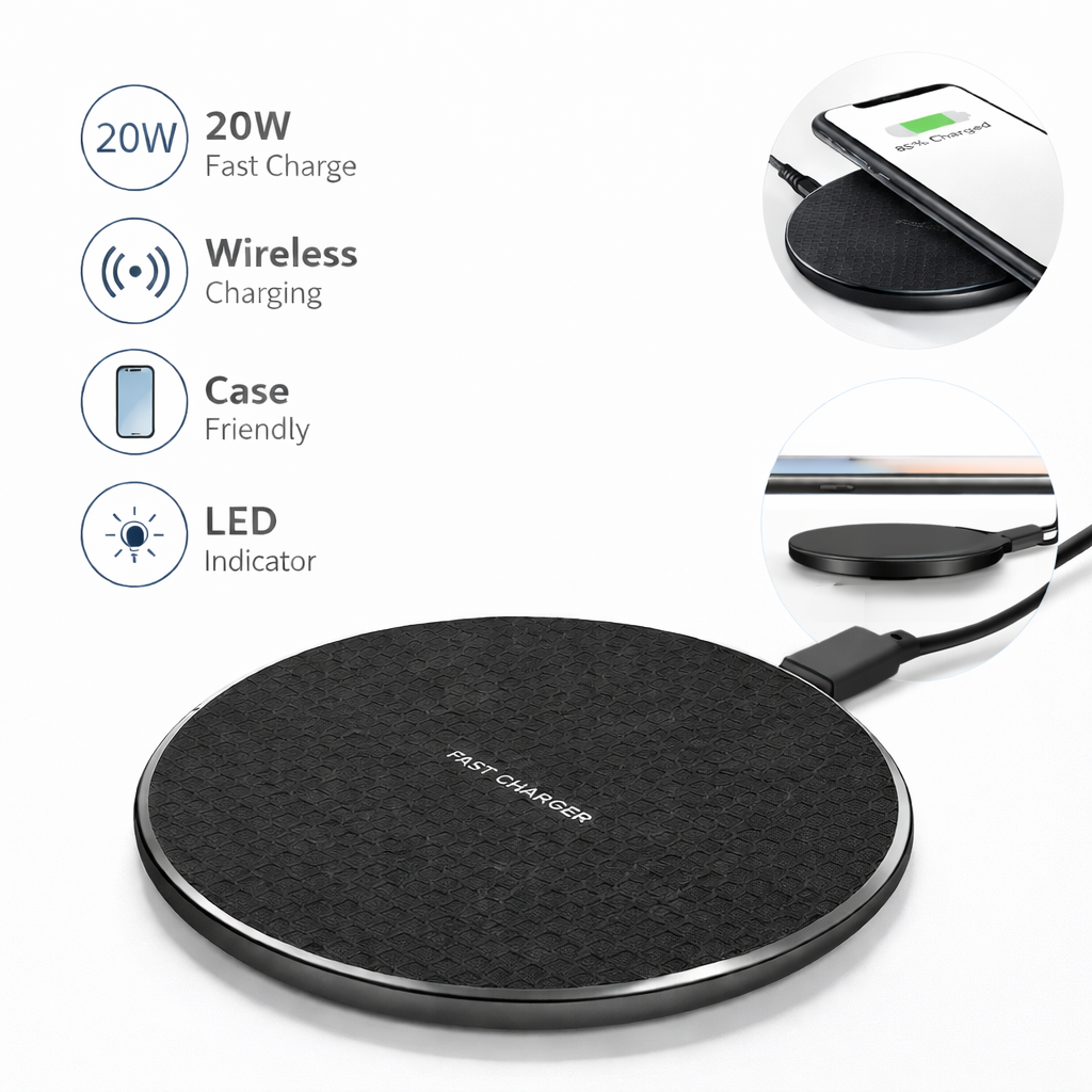 20W Wireless Fast Charger Pad For iPhone Samsung XS Max X XR 12 13 Pro Charging