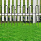 10 Pack Decorative Garden Fence Wrought Iron Animal Barrier Interlocking Black