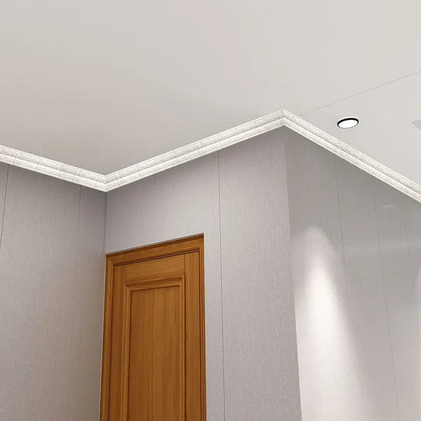 Peel and Stick Crown Moulding Flexible Self Adhesive Ceiling Trim 4 Pack 40ft