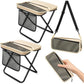Portable Folding Camping Stool with Shoulder Bag Oxford Cloth Khaki Outdoor Seat