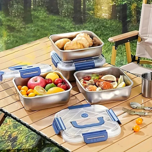 Stainless Steel Food Containers 2-10PCS Airtight Leakproof Meal Prep Lunch Box