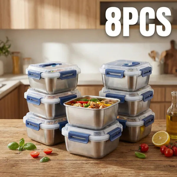 Stainless Steel Food Containers 2-10PCS Airtight Leakproof Meal Prep Lunch Box