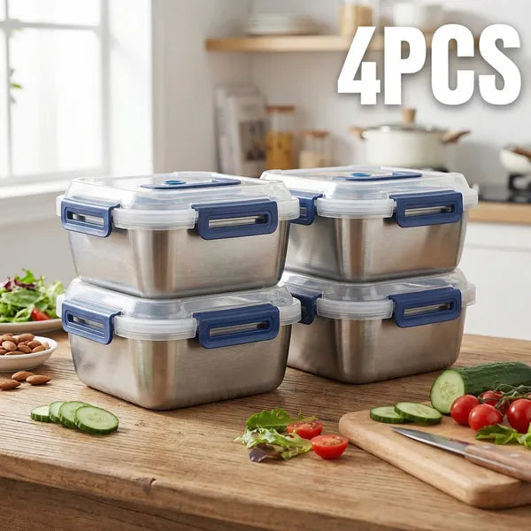 Stainless Steel Food Containers 2-10PCS Airtight Leakproof Meal Prep Lunch Box