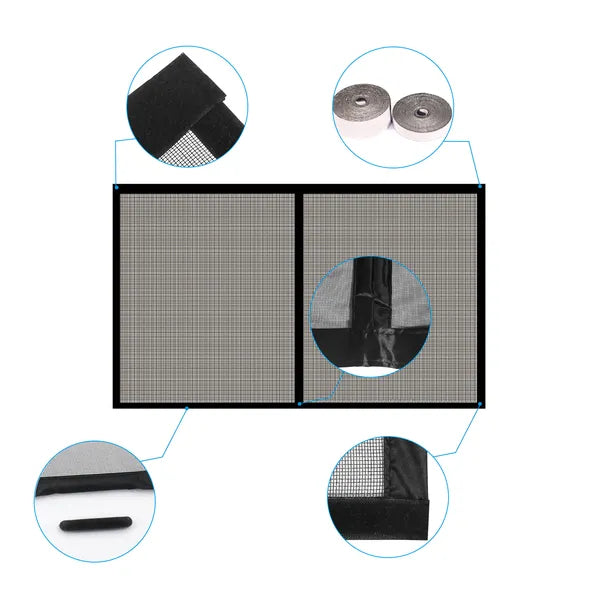 Magnetic Garage Door Screen 8x7 16x7 Fiberglass Mesh Weighted Bottom Auto Close