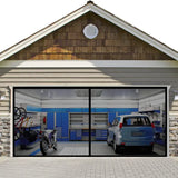 Magnetic Garage Door Screen 8x7 16x7 Fiberglass Mesh Weighted Bottom Auto Close