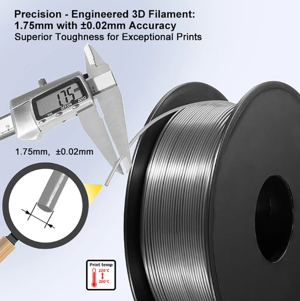1.75mm PLA 3D Printer Filament 1KG Spool +/- 0.02mm Precision High Strength