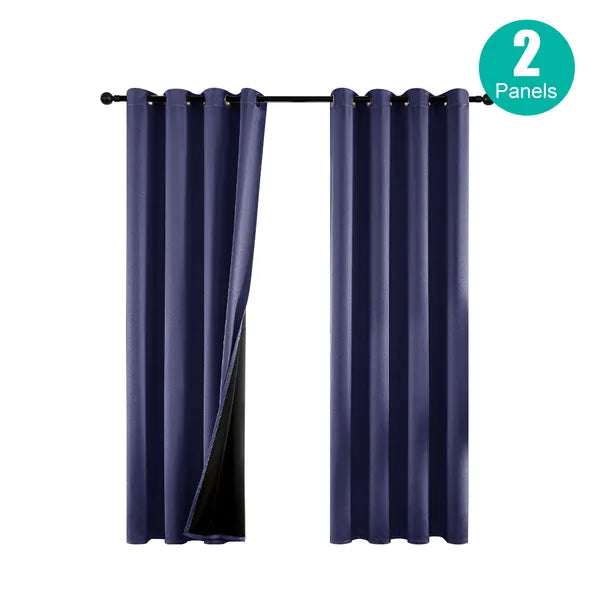 52x63 Blackout Curtains 2 Panels Thermal Insulated Grommet Privacy Drapes