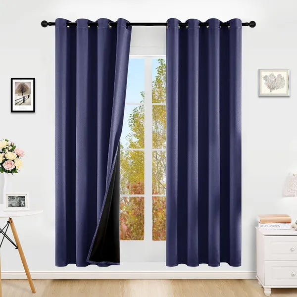 52x63 Blackout Curtains 2 Panels Thermal Insulated Grommet Privacy Drapes