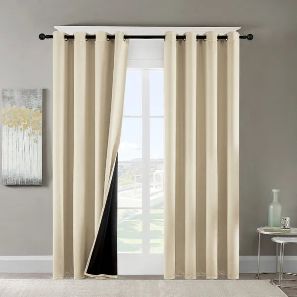 52x63 Blackout Curtains 2 Panels Thermal Insulated Grommet Privacy Drapes