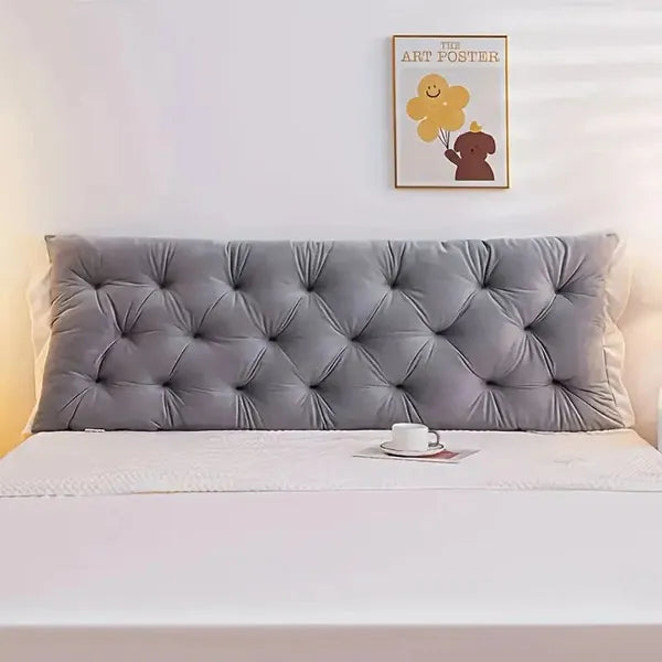Headboard Pillow 1.5m 59" Tufted Reading Cushion Natural Cotton Backrest