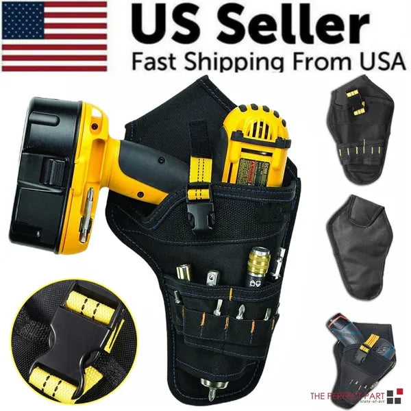 Heavy Duty Drill Holster Tool Belt Pouch with Bit Holder Waist Bag