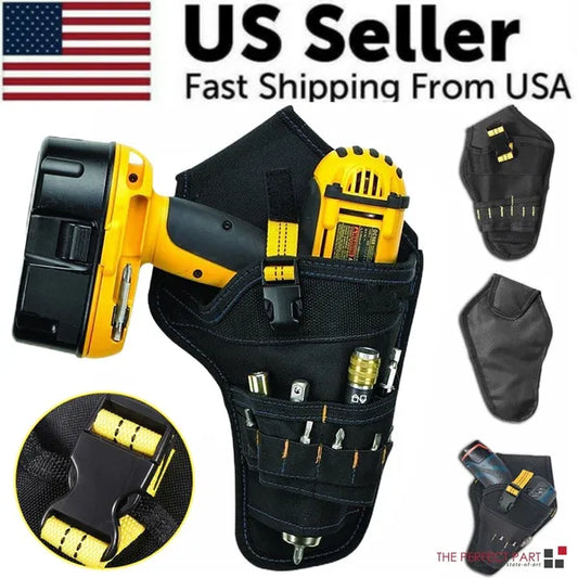 Heavy Duty Drill Holster Tool Belt Pouch with Bit Holder Waist Bag