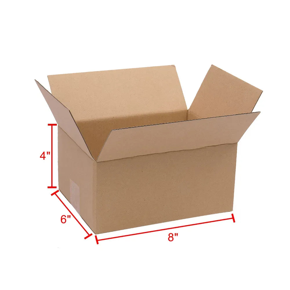 100 Pack 8x6x4 Shipping Boxes Corrugated Cardboard Mailing Packing Cartons Bulk