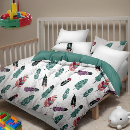 9 Piece Boho Feather Bedspread Curtain Set Queen King Cal King Bedding