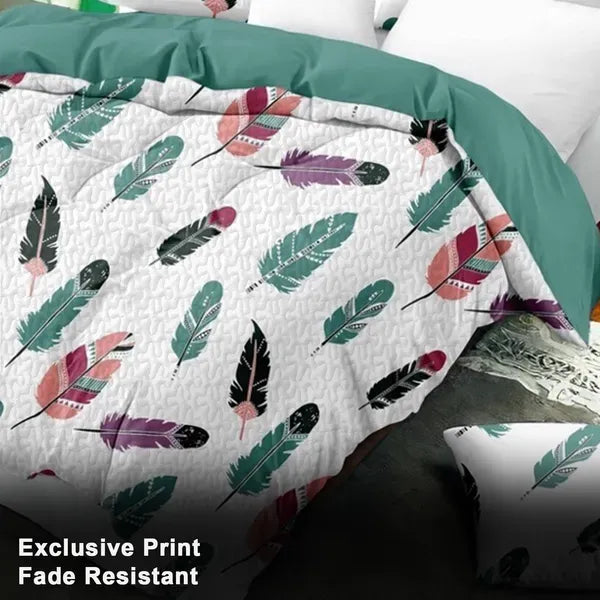 9 Piece Boho Feather Bedspread Curtain Set Queen King Cal King Bedding