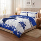 Blue White Floral Duvet Cover Set 3 Piece Ultra Soft Microfiber Queen King California King