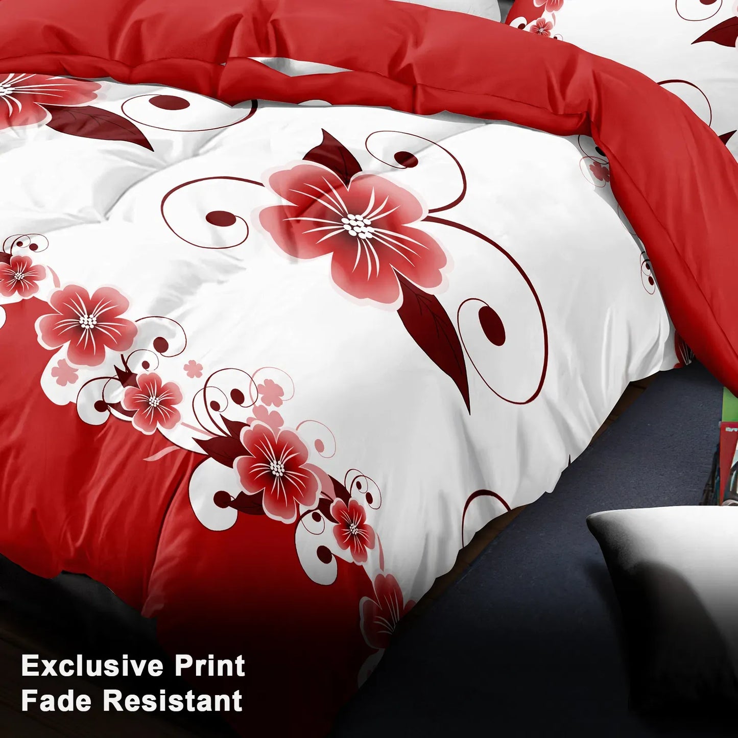 3 Piece Charcoal Grey Botanical Quilt Set White Leaf Vine Bedspread Queen King
