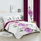 9 Piece Purple Rose Bedspread Curtain Set Queen King Cal King Bedding