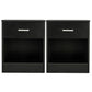 Set of 2 Bedroom Bedside Table Nightstand End Side With Drawer and Open Shelf