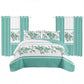 9 Piece Green Rose Floral Bedspread Curtain Set Queen King Cal King Bedding
