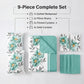 9 Piece Green Rose Floral Bedspread Curtain Set Queen King Cal King Bedding