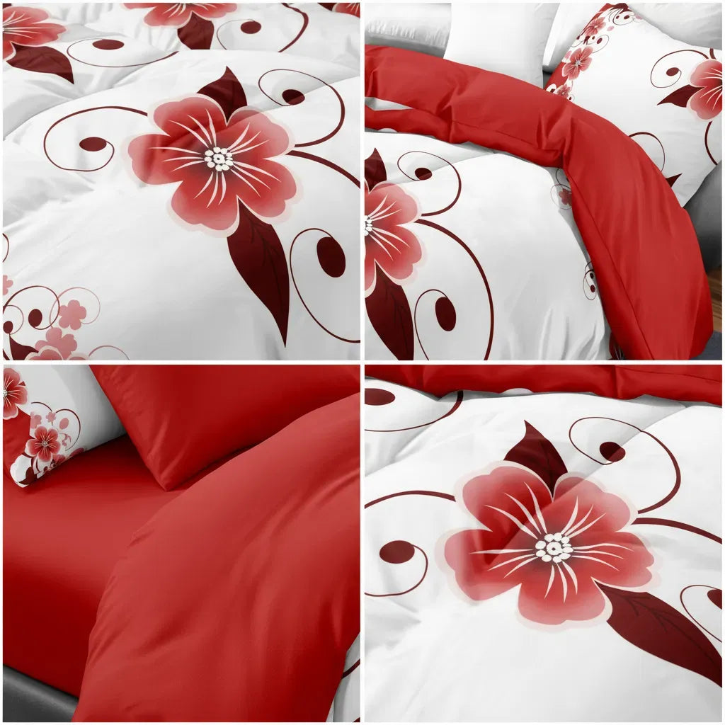 3 Piece Charcoal Grey Botanical Quilt Set White Leaf Vine Bedspread Queen King