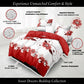 3 Piece Charcoal Grey Botanical Quilt Set White Leaf Vine Bedspread Queen King